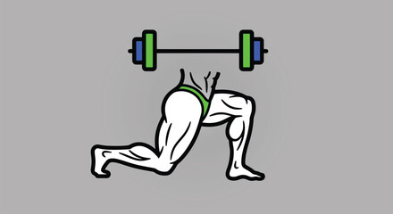 Leg exercise with barbell for fitness training