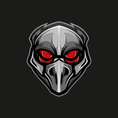 skull on black background