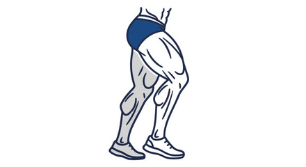 Illustration of leg muscles for fitness and health