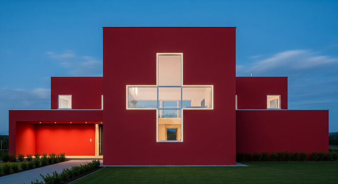 🇨🇭 Switzerland Flag House - Powered by Adobe