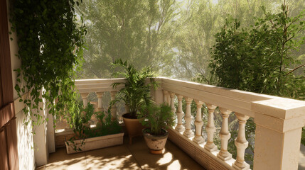 Fototapeta premium Terrasse maison balcon, terrasse