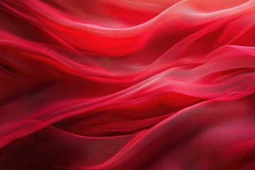 Obraz premium Vibrant red fabric waves with flowing texture and light reflections