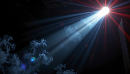 A captivating scene of a concert. A stage with dynamic lighting is the central focus, creating an atmosphere of excitement and energy