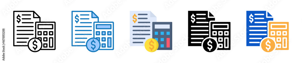 Aufkleber budgeting multiple style icons set design vector illustration.