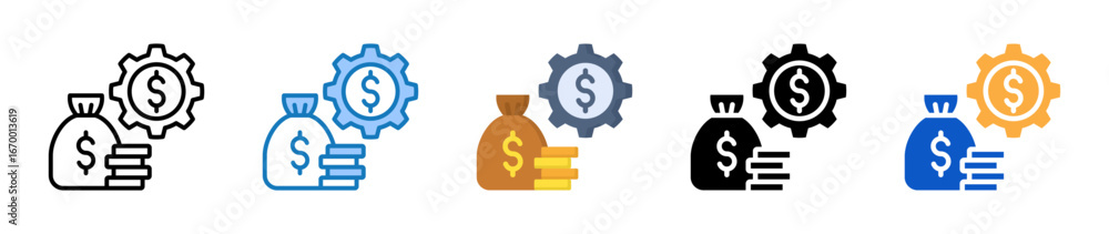 Poster money management multiple style icons set design vector illustration.