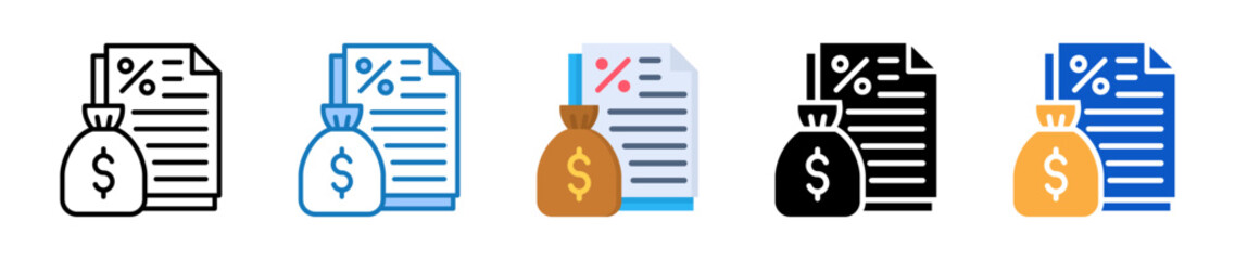 Tax multiple style icons set design vector illustration. 