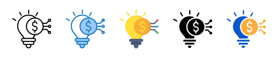 Financial Technology multiple style icons set design vector illustration. 