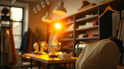 Fashion design mannequins inside creative studio.