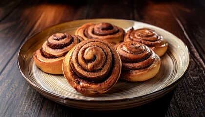 warm cinnamon rolls presented on a decorative platter