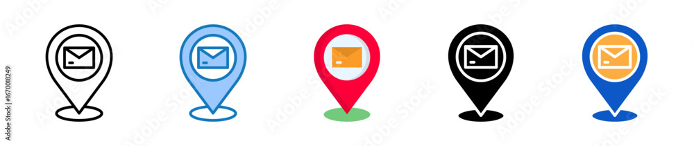 Poster post office multiple style icons set design vector illustration.