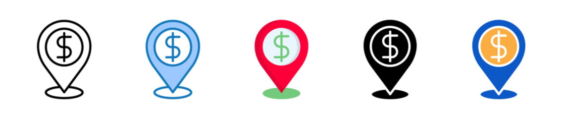 Atm multiple style icons set design vector illustration. 