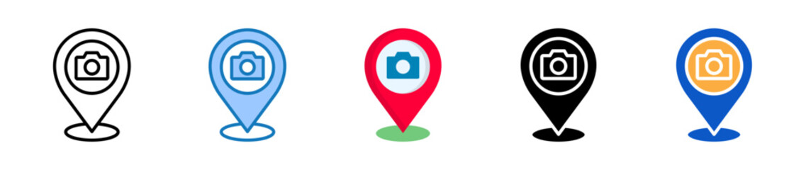 Photography multiple style icons set design vector illustration. 