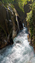 Lots of water after rainfall in the Wimbachklamm in Bavaria