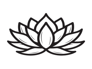 Graceful Lotus Icon With Smooth Minimalist Vector Line Art Design
