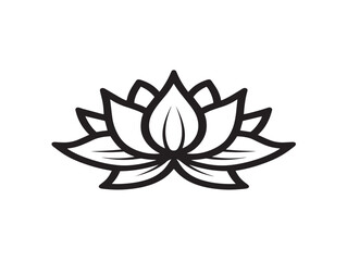 Blooming Lotus Icon Illustrated With Elegant Minimalist Vector Drawing