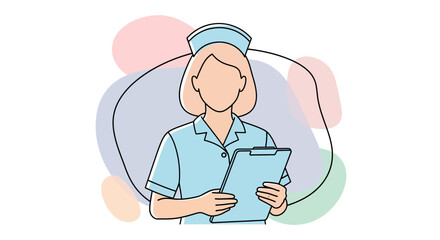 Nurse with clipboard healthcare professional medical record