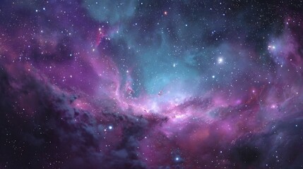 Naklejka premium Purple blue galaxy nebula background cosmic space wallpaper texture universe stars outer space astronomy astrophotography