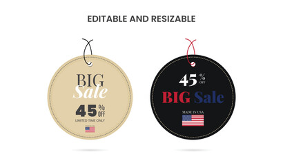 Premium Editable Hang Tag Design Templates | Big Sale & Discount Labels 2026