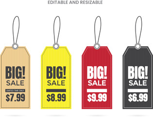 Premium Editable Hang Tag Design Templates | Big Sale & Discount Labels 2026