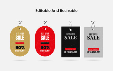 Premium Editable Hang Tag Design Templates | Big Sale & Discount Labels 2026
