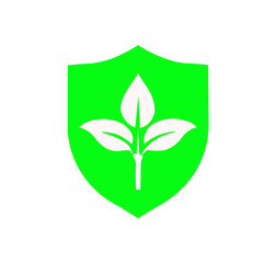 vector leaf shield logo icon on white background