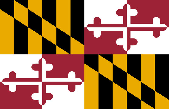 Maryland flag with Calvert and Crossland patterns