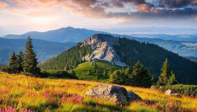 mountain landscape eastern sudetes of poland mount sleza