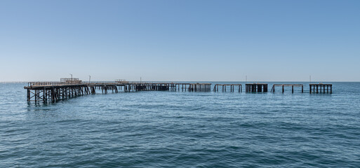 The remains of the old jetty in Rapid Bay, South Australia, Australia