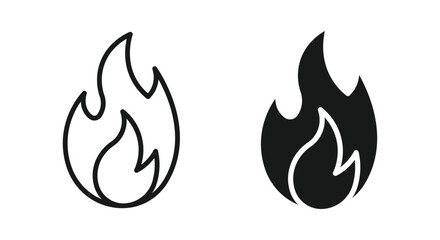 Fire flame icon. Burning symbol. Fireball sign. Energy illustration. 
