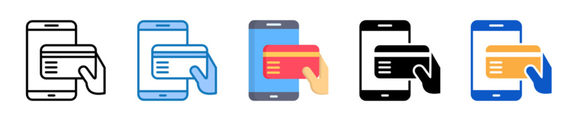 Payment multiple style icons set design vector illustration. 