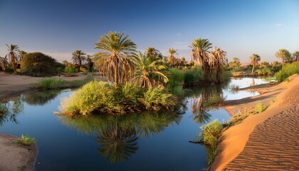 oasis near third cataract of nile near tombos in sudan