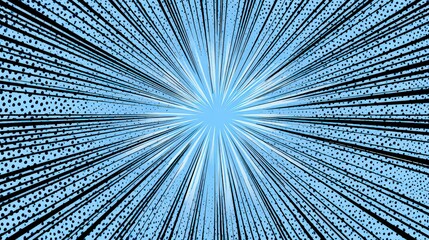 Obraz premium Abstract Radial Blue Pattern Design