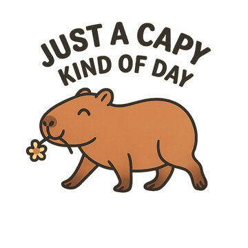 Just a capy kind of day &ndash; Capybara with flower