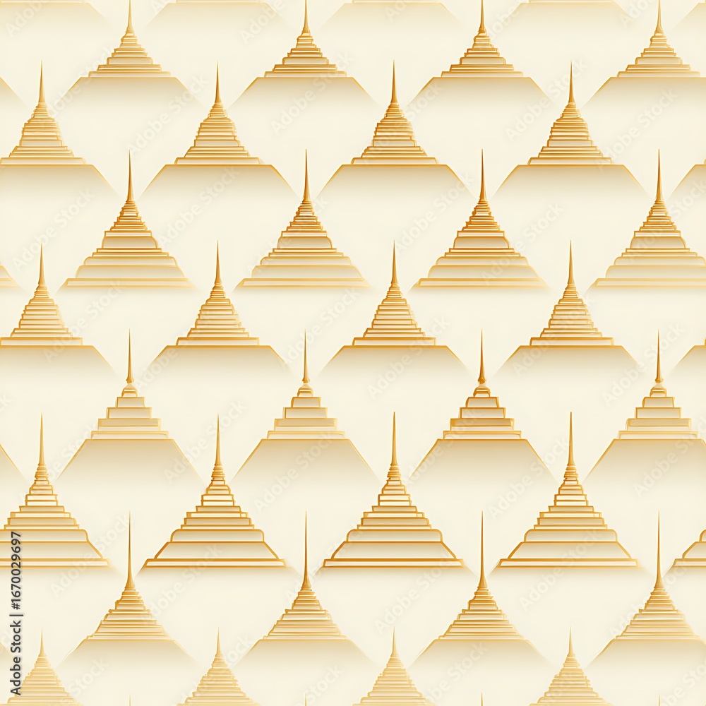 Aufkleber geometric pattern design with triangular shapes and warm tones