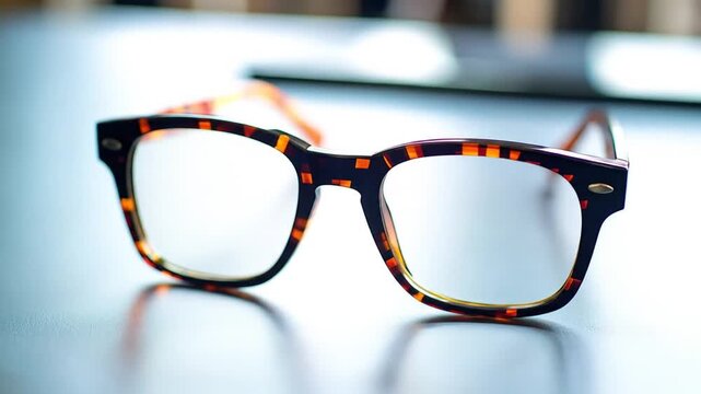 Close-up of tortoiseshell eyeglasses