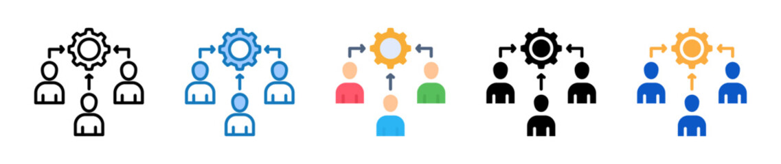 Work Team multiple style icons set design vector illustration. 