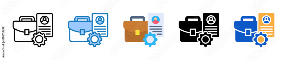 Poster professional portfolio multiple style icons set design vector illustration.