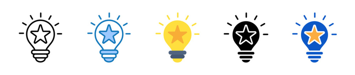 Good Idea multiple style icons set design vector illustration. 