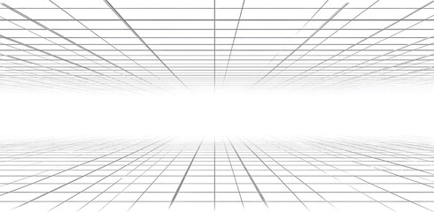 A white background with grid lines for the perspective of virtual reality or three-dimensional space.