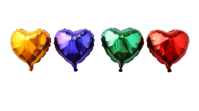 heart shaped balloon isolated on a transparent background