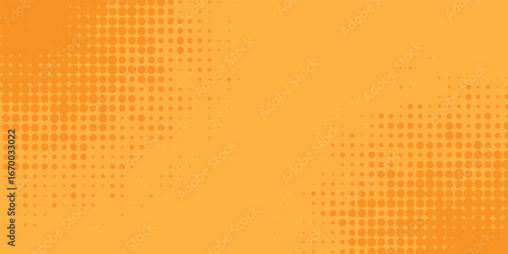 Aufkleber dots halftone orange color pattern gradient texture with technology digital background. vector