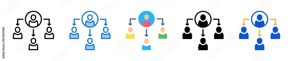 Poster delegate multiple style icons set design vector illustration.