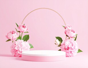 Pink floral pedestal display (1)