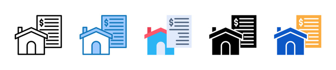 Mortgage multiple style icons set design vector illustration. 