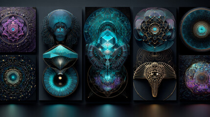 Abstract fractal patterns and shapes. Infinite universe.Mysterious psychedelic relaxation pattern.