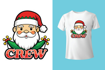 merry christmas t shirt design typography on an isolated white background