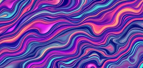Fototapeta premium Abstract flowing liquid waves, seamless line art pattern, loop, flow