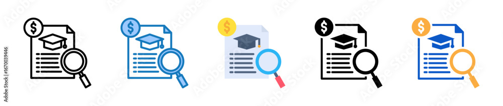 Aufkleber scholarship multiple style icons set design vector illustration.