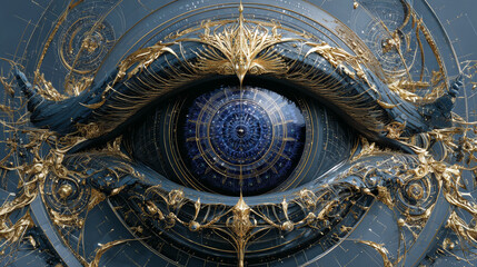 Obraz premium A mystical journey through the universe. The state of meditation Surreal 3D painting. Transpersonal art.