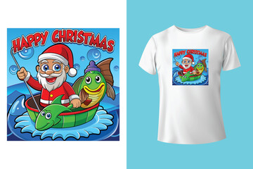 merry christmas t shirt design typography on an isolated white background